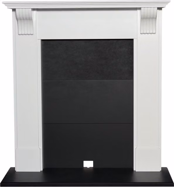 Adam Fires & Fireplaces Harrogate Stove Fireplace in White and Black – 1