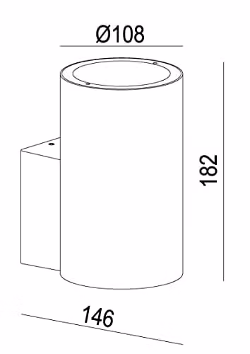 Lucide Volantis Modern Cylinder Wall Spotlight in Black for Indoor and Outdoor Use, IP54, E27 – 3