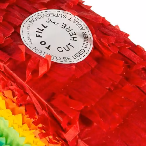 Fax Potato Rainbow Pinata Set with Blue Buster Stick and Blindfold, Multicolour, W53 x D9 x H36 cm – 2