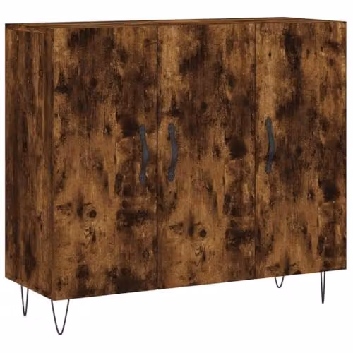 vidaXL Modern Sideboard in Brown Smoked Oak, W/D/H: 90 x 34 x 80 cm – 1