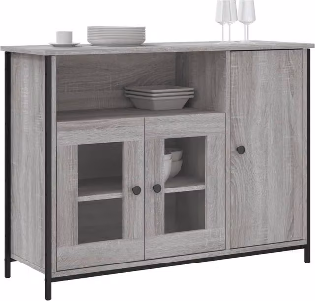 Berkfield Home Grey Sonoma Sideboard, W/D/H: 100 x 35 x 75 cm