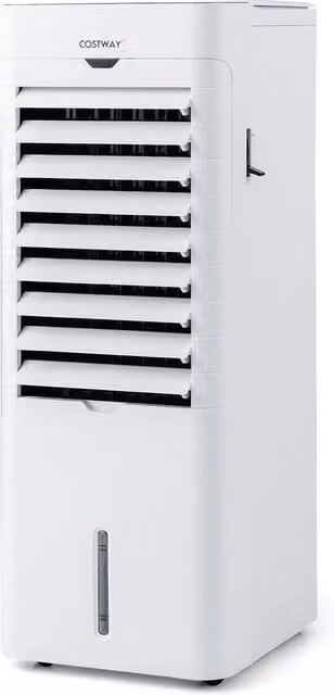 Costway White Evaporative Air Cooler and Heater with Ice Packs and Timer