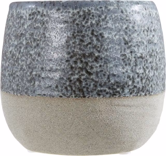 Orsina Handcrafted Abstract Ceramic Tabletop Planter, Grey, H 17 cm x W 17 cm x D 15 cm – 1