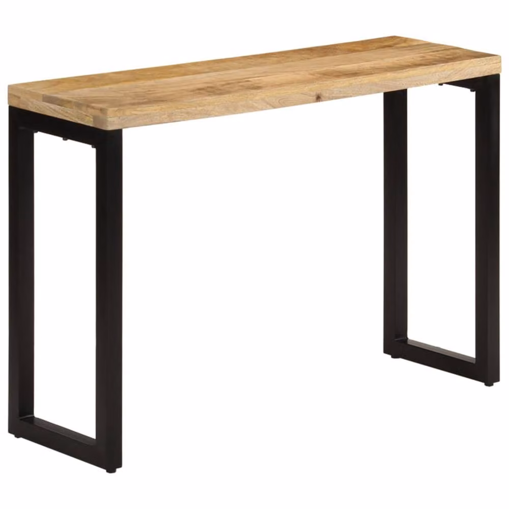Berkfield Home Beautiful Console Table in Brown Solid Rough Mango Wood, W/D/H: 110 x 35 x 76 cm – 2