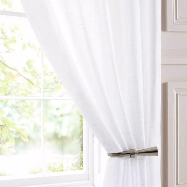 Terrys Mist White Transparent Single Voile Fabric Curtain Panel
