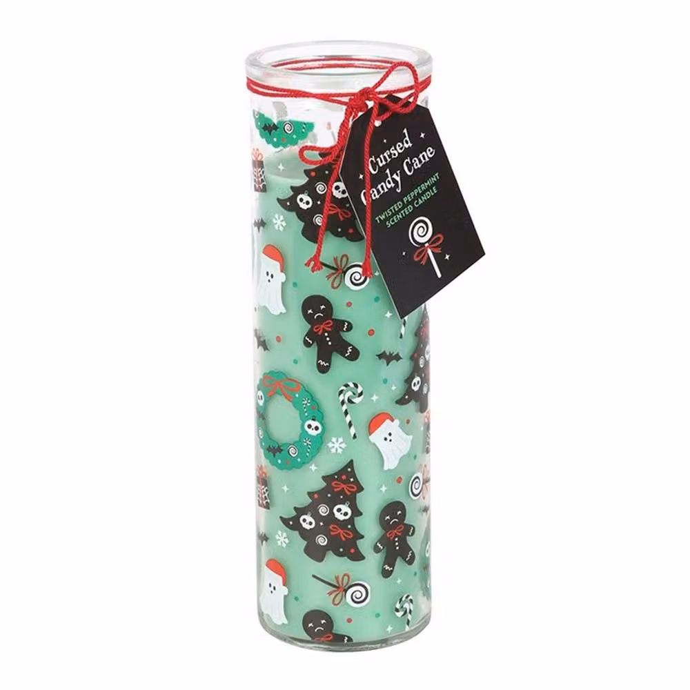 Uniqueful Merry Creepmas Cursed Candy Cane Tube Candle in Multicolour – 3