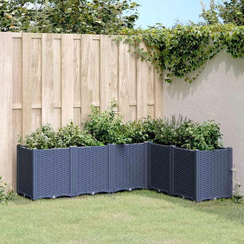Berkfield Home Beautiful Garden Planter in Blue and Grey, W/D/H: 160 x 120 x 53 cm – 2