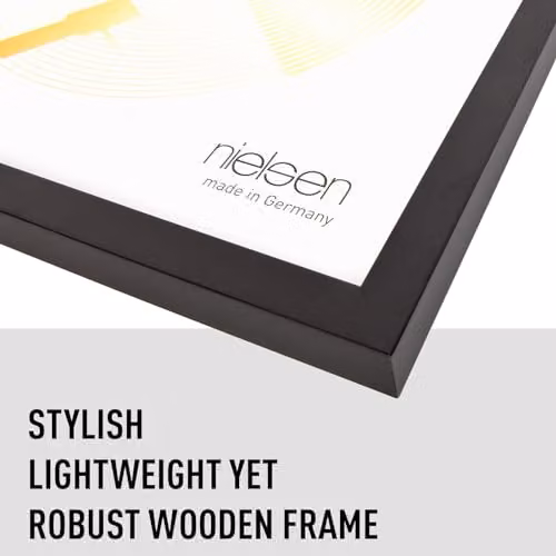 Nielsen Design Vinyl Record Display Frame, Black Wood, W/H: 34 x 34 cm, Depth: 2.5 cm – 3