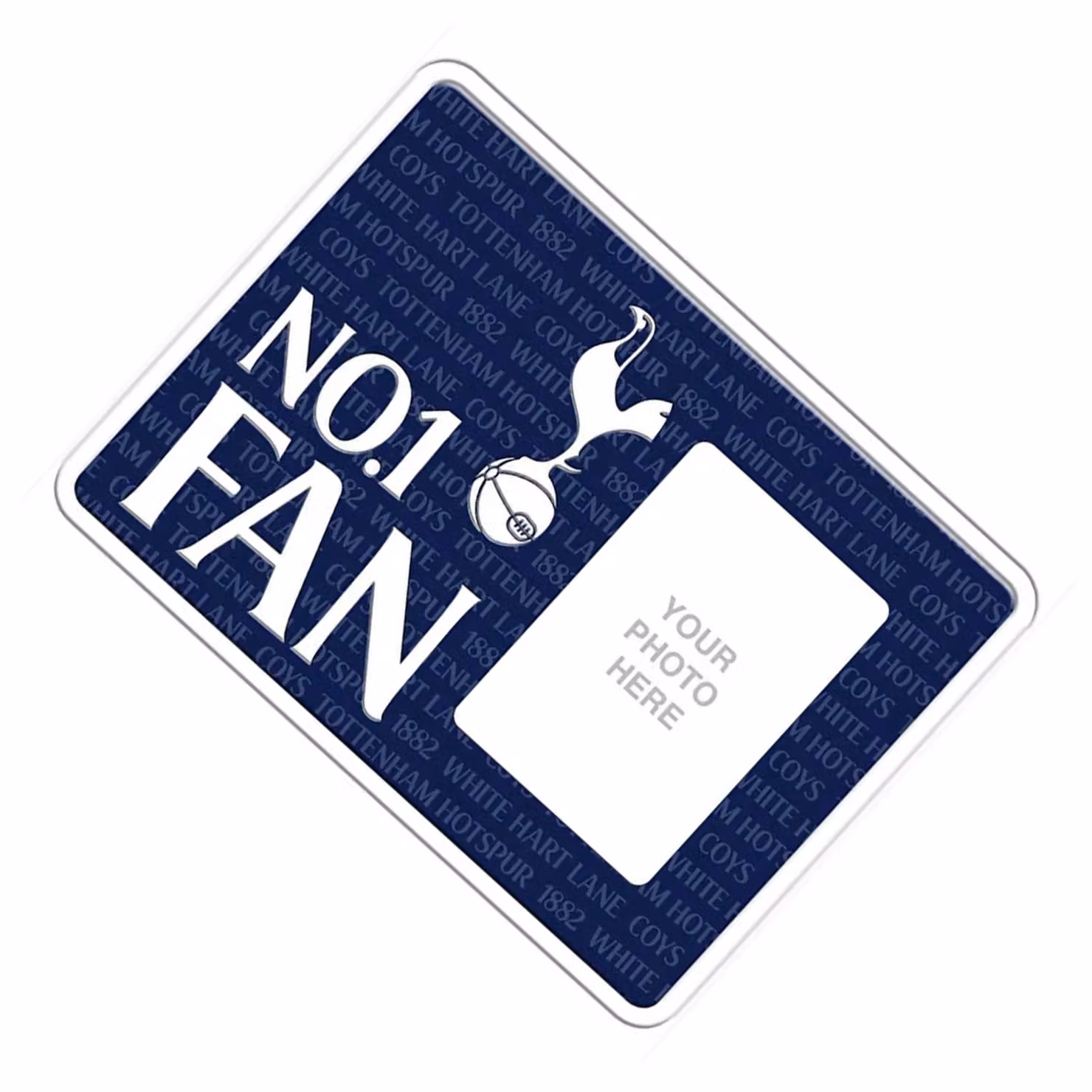 Tottenham Hotspur FC No 1 Fan Rectangular Metal Photo Frame Sign in Blue – 2