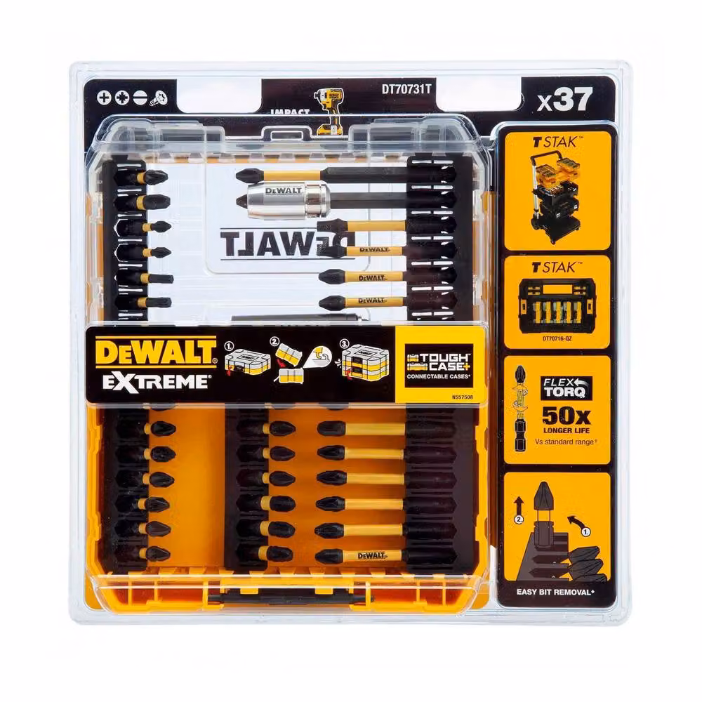 DeWalt Extreme Flextorq Screwdriver Bit Set, 37 Pack, Yellow – 2