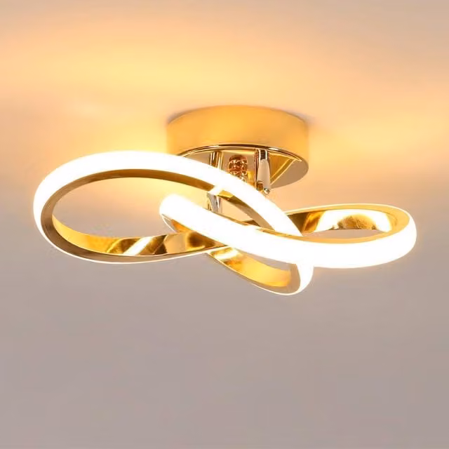 Goeco Modern LED Ceiling Light, 22W, Gold/Brass, CCT Adjustable – 1
