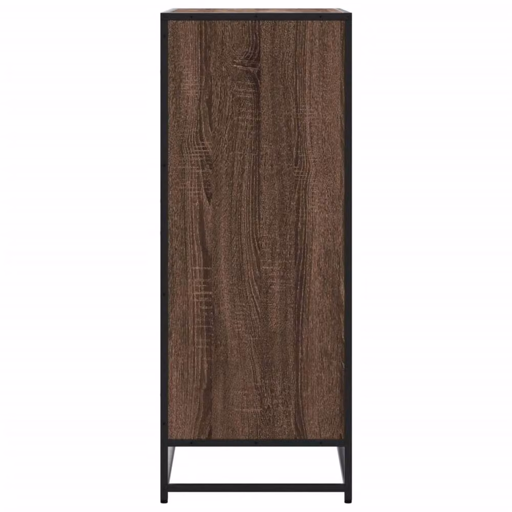 Berkfield Home Brown Oak Shoe Cabinet with Metal Accents, W/D/H: 75 x 38 x 97.5 cm – 4