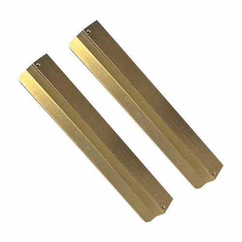 highdecora V Style Long Profile Bar Pull Handle for Furniture and Kitchen Cabinets, Brushed Gold Aluminium, Pack of 2