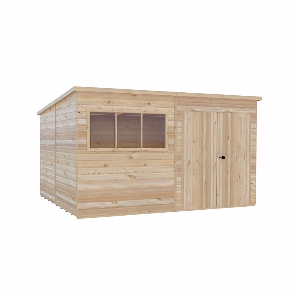 Shires Ranger Double Door Wooden Garden Shed in Beige, W: 359 cm, D: 299 cm, H: 213.9 cm – 2