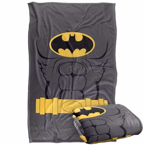 Warner Bros. Batman Costume Silky Touch Super Soft Fleece Throw Blanket, Multicolour, W: 91 cm x L: 147 cm – 1