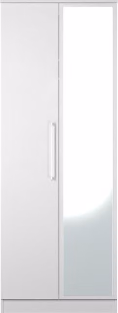 Ready Assembled 2 U Gloucester Tall 2 Door Mirrored Wardrobe in White