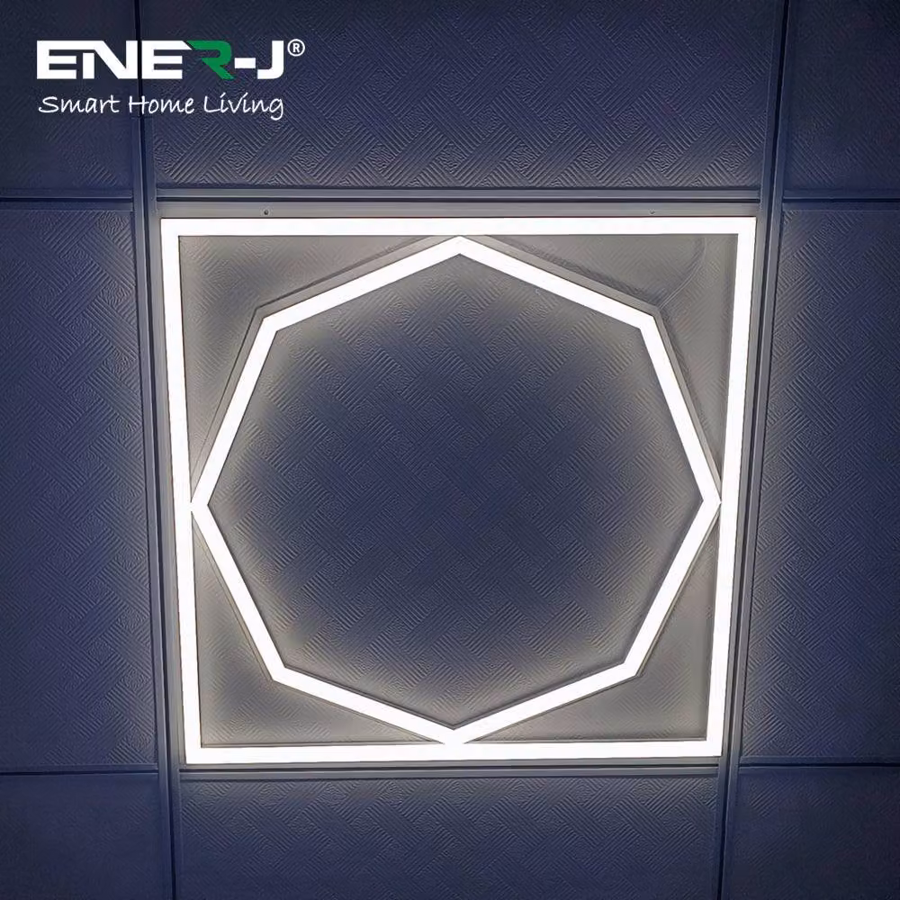 ENER-J 40W LED Recessed Panel Light with Hexagon Design, White, W/D/H: 60 x 60 x 1 cm – 4