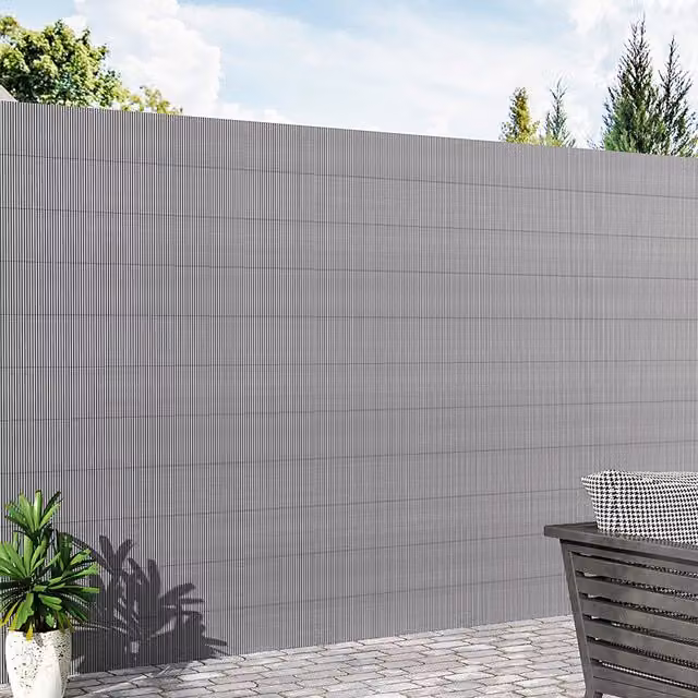 Breeins Semi-Transparent Sun-Blocked Privacy Fence in Grey, W: 300 cm, H: 180 cm