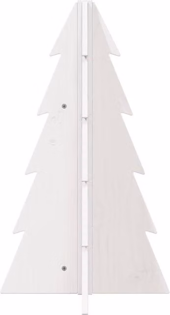 Berkfield Home White Solid Wood Tabletop Christmas Tree, Height: 69.5 cm, Width: 40 cm, Depth: 40 cm – 1