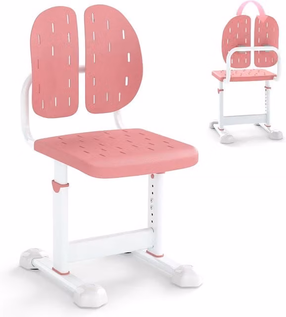 Costway Height-adjustable Kids Study Chair in Pink