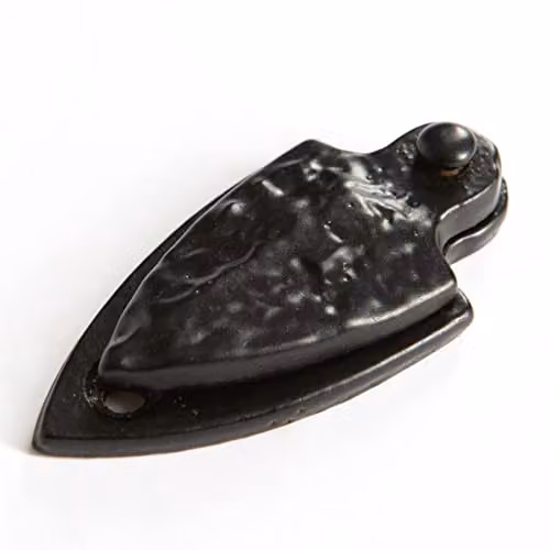 Hammer and Tongs Matt Black Iron Arrowhead Escutcheon Plate with Cover, W: 3.0 cm, H: 5.5 cm – 2