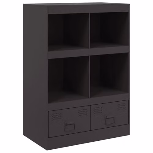 vidaXL Modern Black Steel Highboard W: 67 cm, D: 39 cm, H: 95 cm