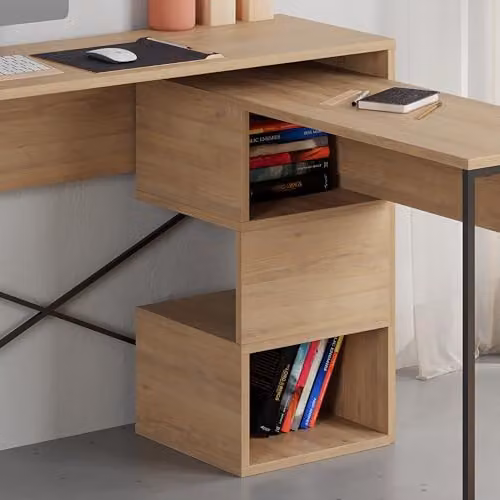 HOCUS PICUS Modern Writing Desk in Oak and Black – 3