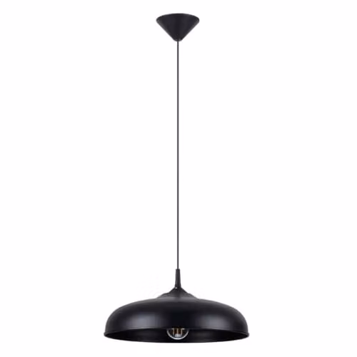 SOLLUX lighting Gina Pendant Light in Black Steel with E27 Socket