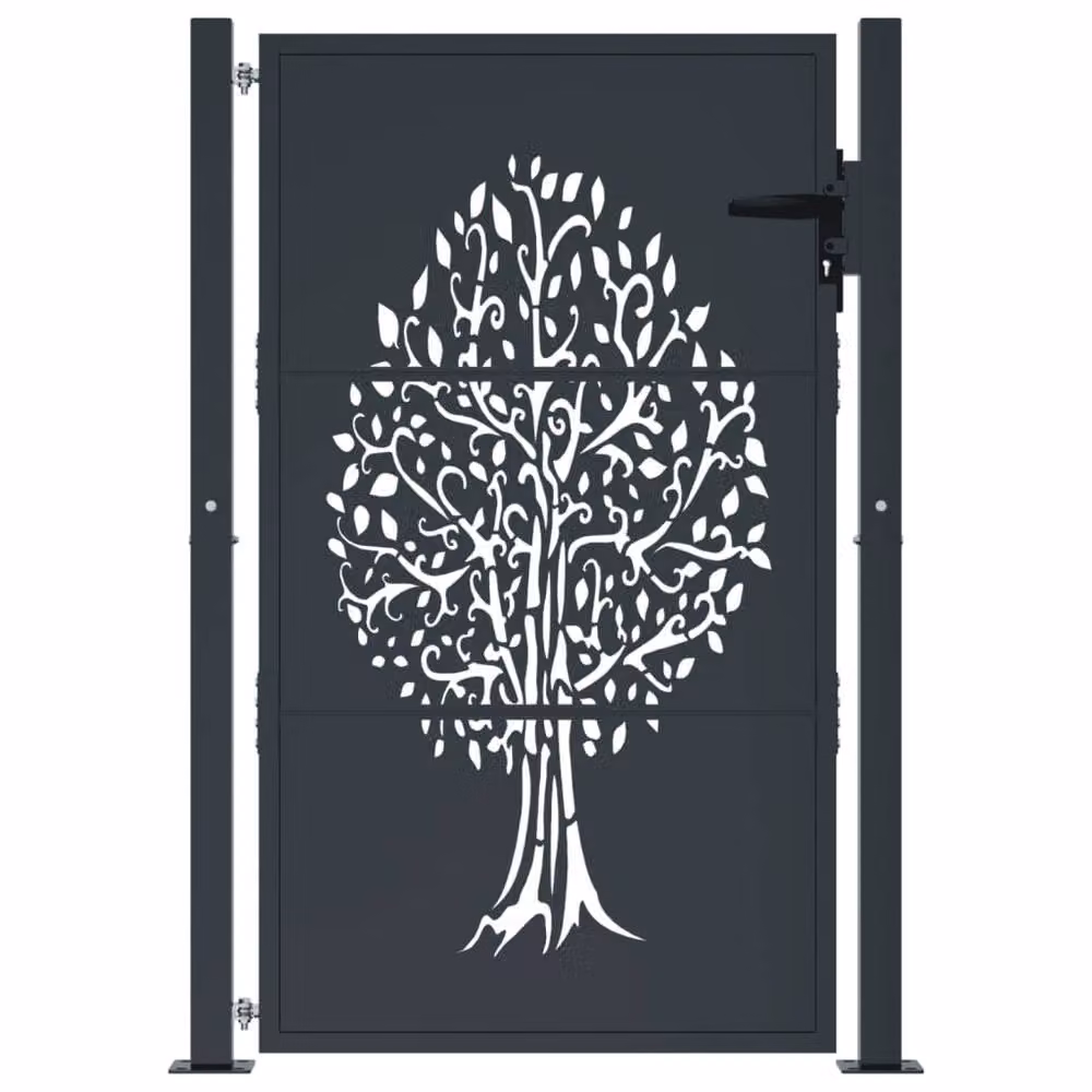Berkfield Home Steel Garden Gate in Anthracite, W: 105 cm, H: 155 cm – 3