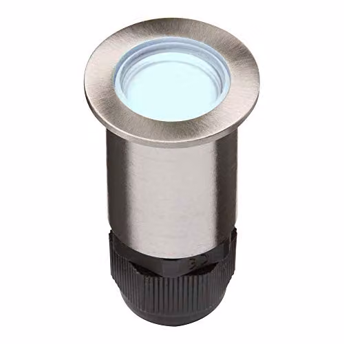 Netlighting Small Stainless Steel Ground Fitting with 4 Blue LEDs, IP67 Rated, Grey – 1
