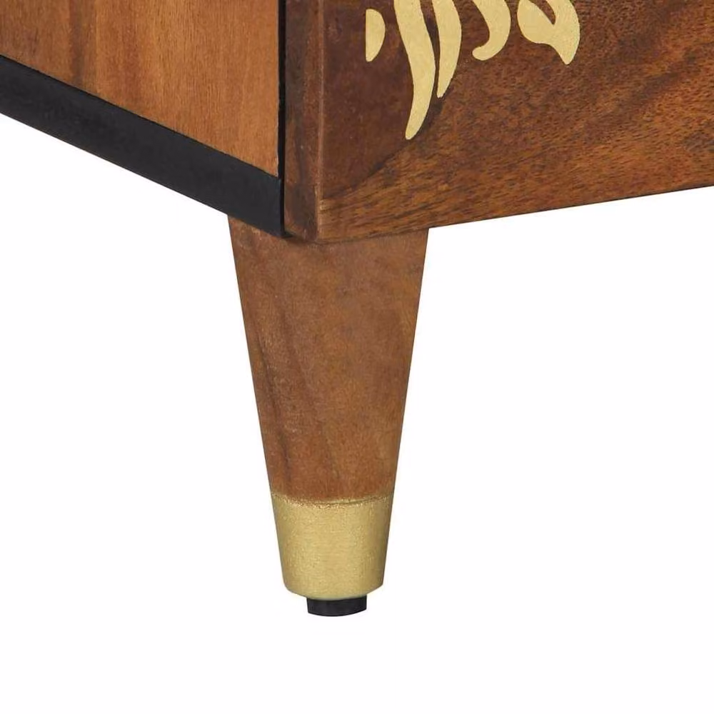 Berkfield Home Solid Mango Wood Bedside Cabinet, Brown, W/D/H: 50 x 33 x 60 cm – 6