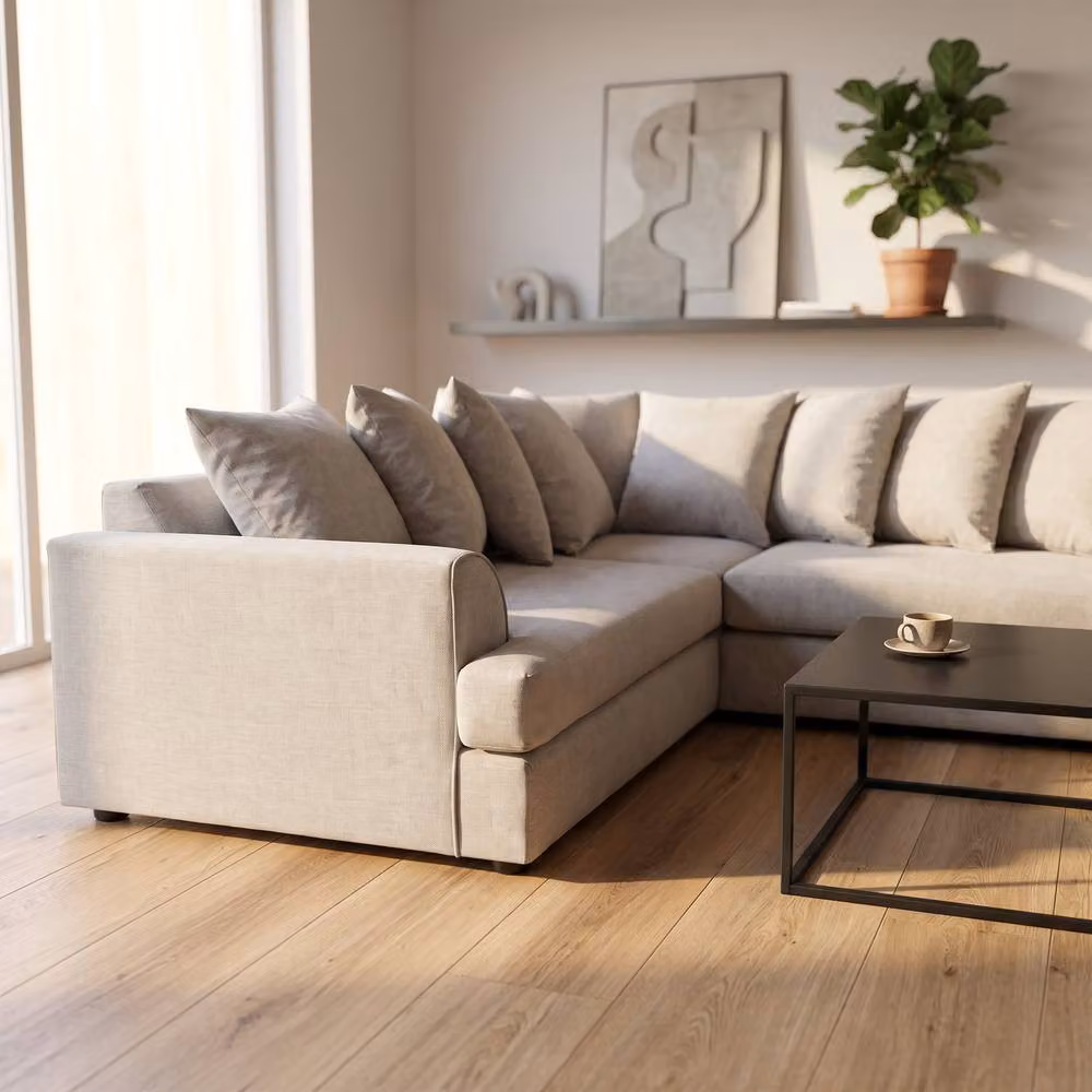 Abakus Direct Ferguson Relaxed Linen Corner Sofa in Beige – 3