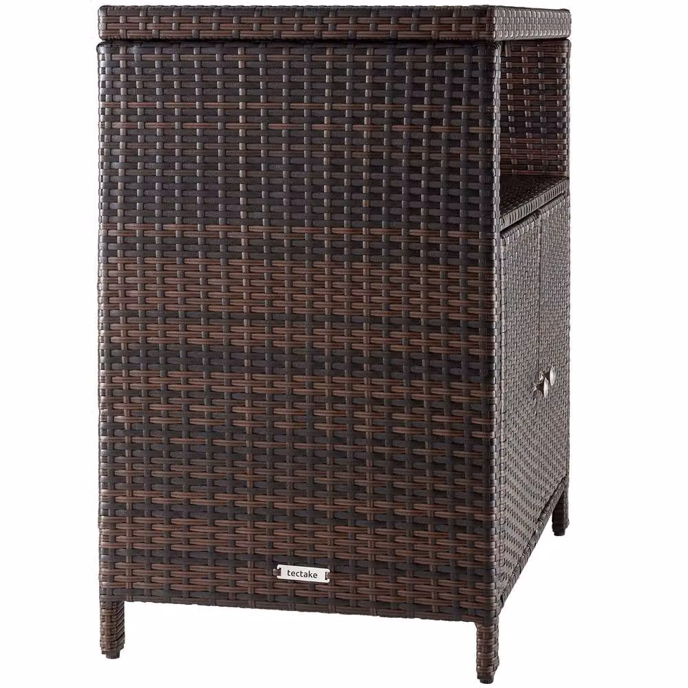 tectake Monscia Freestanding Garden Cabinet in Brown with Hinged Doors and Internal Shelves – 9