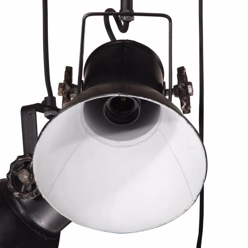 Berkfield Home Black Metal Industrial Hanging Lamp, W/D/H: 30 x 30 x 100 cm, E27 – 2