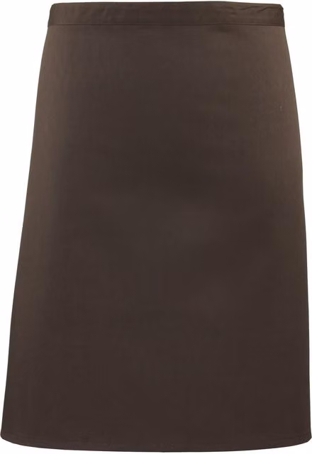 Premier Brown Poly-Cotton Mid-Length Adult Apron