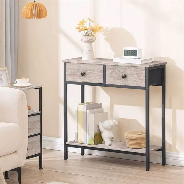 FORGEVIO Industrial Grey Display Table, W/D/H: 75 x 24 x 75 cm