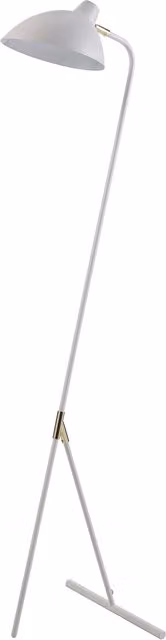 Teamson Home Delicata Monopod Standard Task Floor Lamp in White and Gold/Brass
