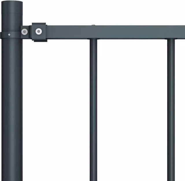 Berkfield Home Durable Powder-coated Steel Fence Panel with Posts, Anthracite Grey, H: 175 cm, W: 125 cm