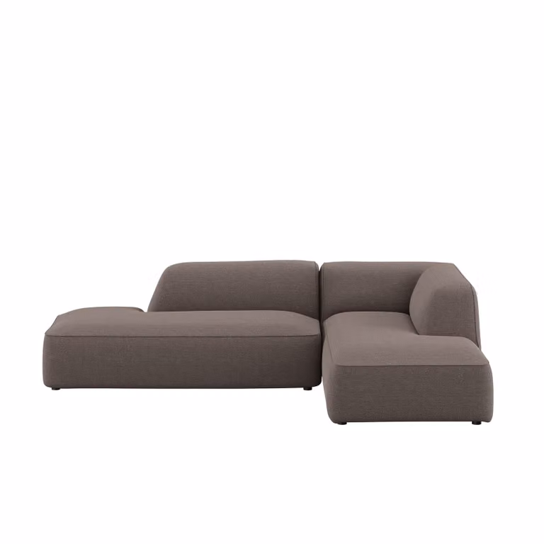 Dome Deco CALI Right-Facing L-Shape Corner Sofa in Grey Fabric