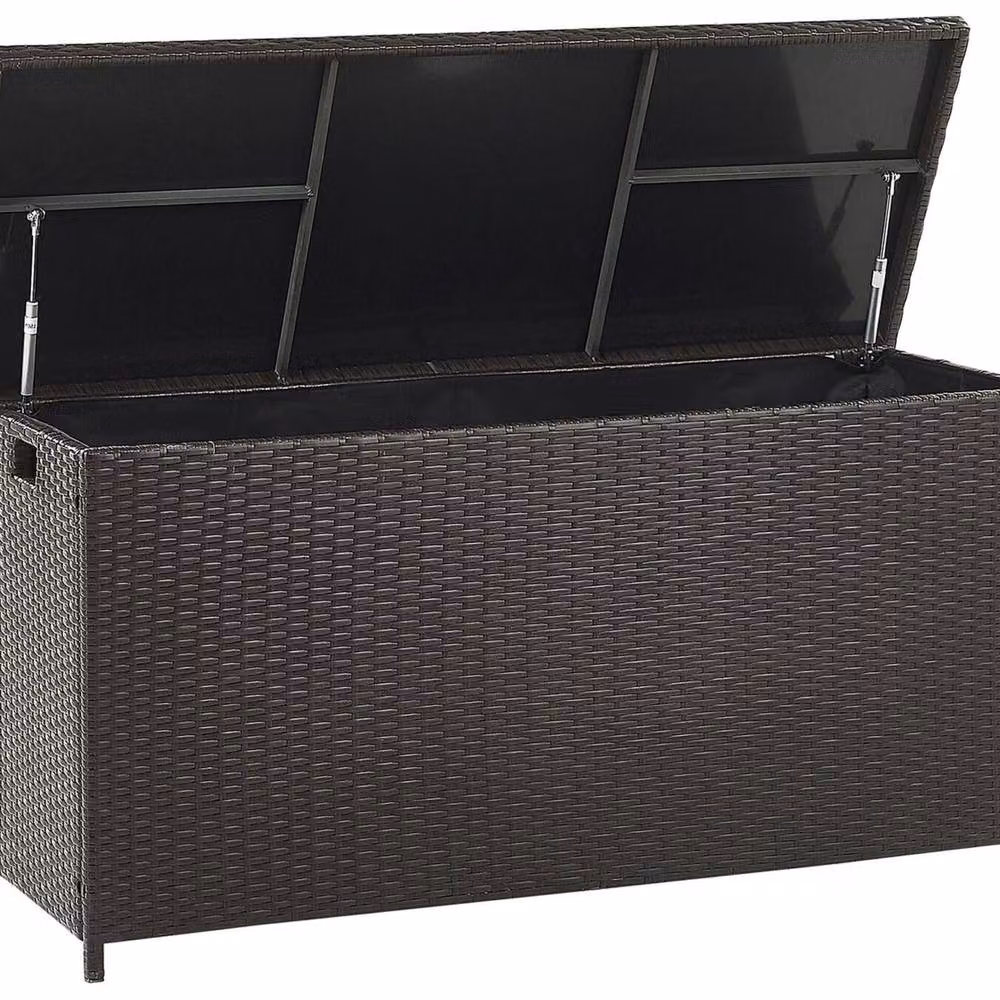 Wyld and Coco Brown Faux Rattan Garden Outdoor Storage Box W/D/H: 126 x 46 x 63 cm – 2