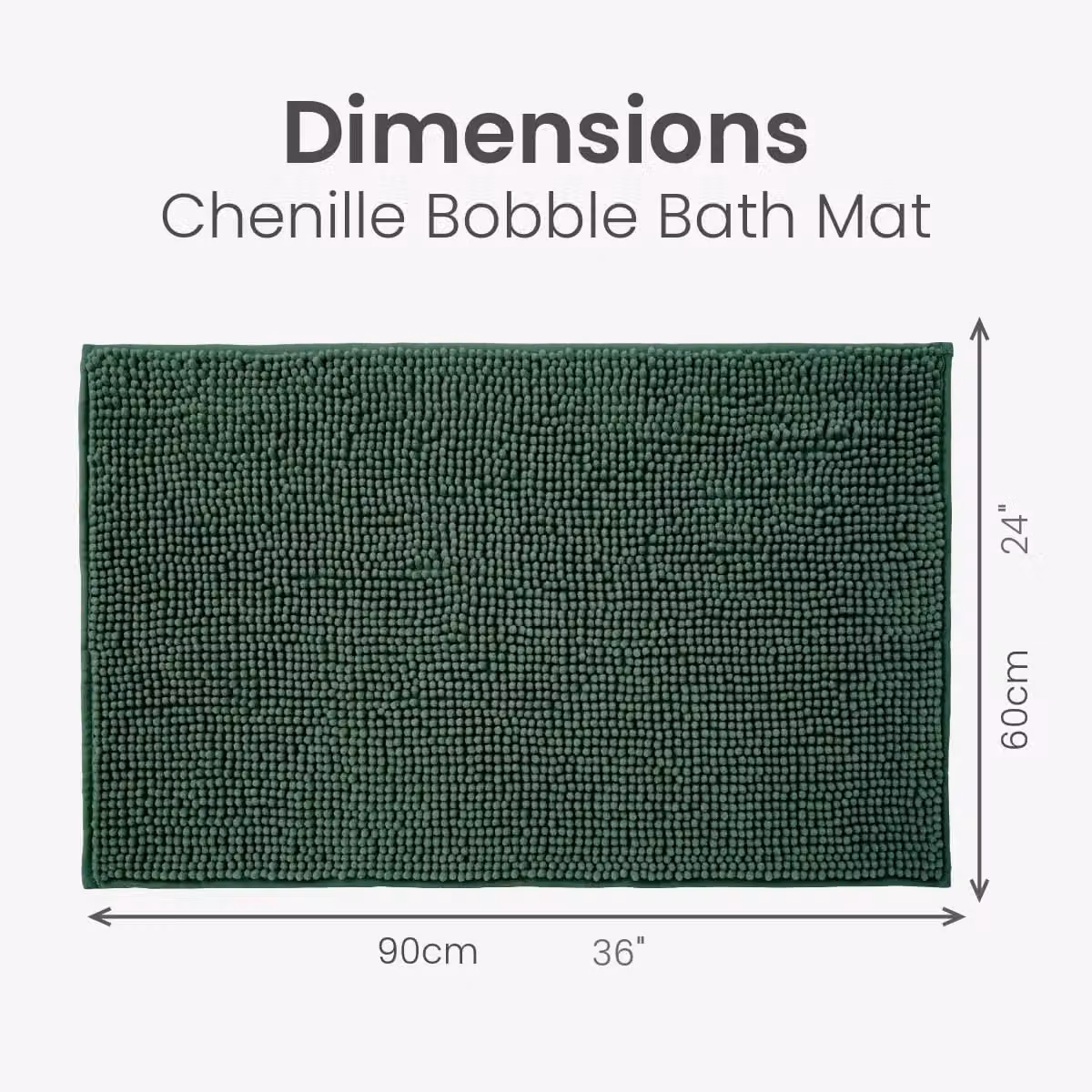 Allure Bath Fashions Chenille Bobble Bath Mat in Green, W/D: 60 x 90 cm – 2