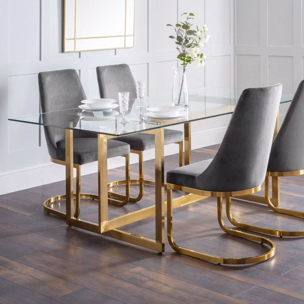 Cheshire Premium Valmere 200cm Rectangular Glass Dining Table in Multicolour – 2