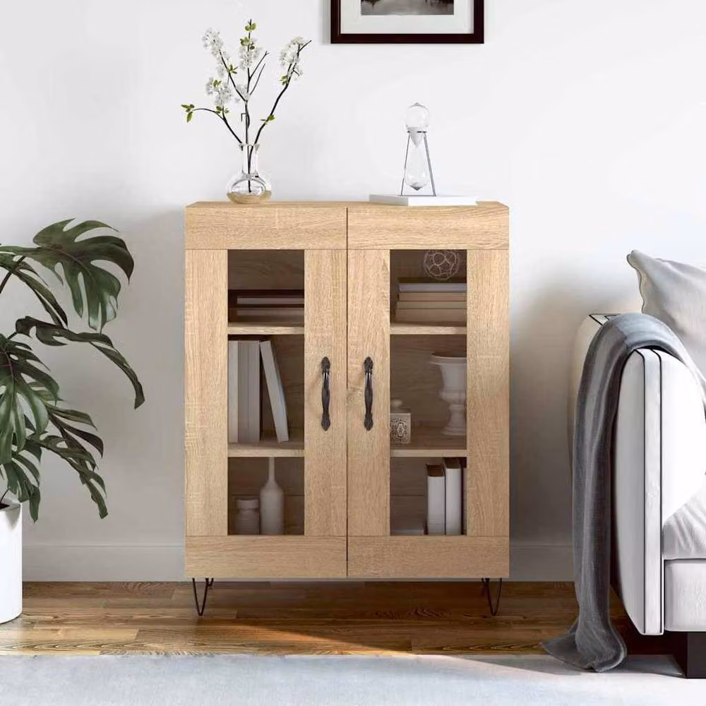 Berkfield Home Sonoma Oak Sideboard in Brown, W/D/H: 69.5 x 34 x 90 cm – 2