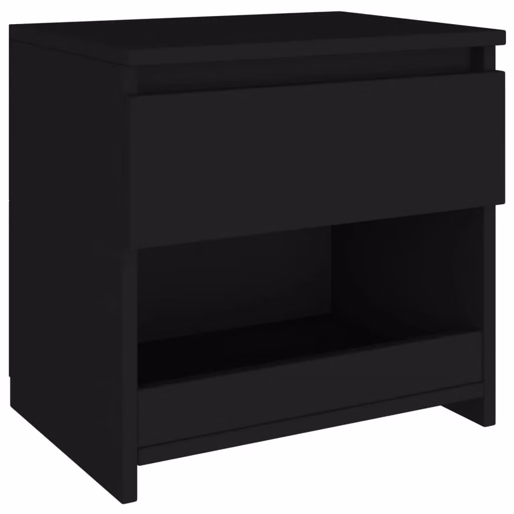 Berkfield Home Black Bedside Cabinet in Engineered Wood, W: 40 cm, D: 30 cm, H: 39 cm – 2