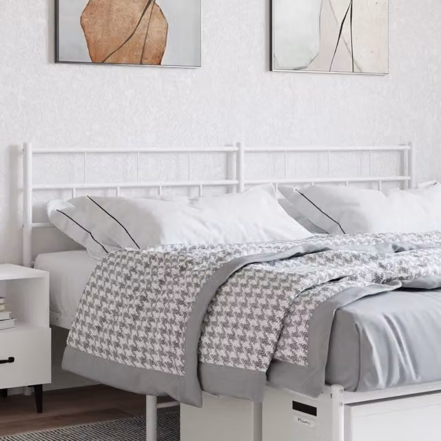 Berkfield Home Classic Metal Headboard in White, Width: 180 cm