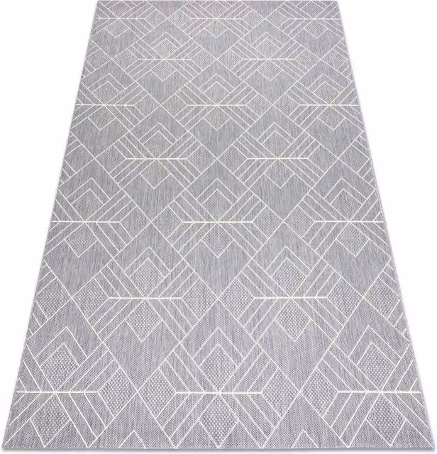RugsX Grey Flat Weave Polypropylene Rectangular Rug, W: 160 cm, D: 230 cm – 1