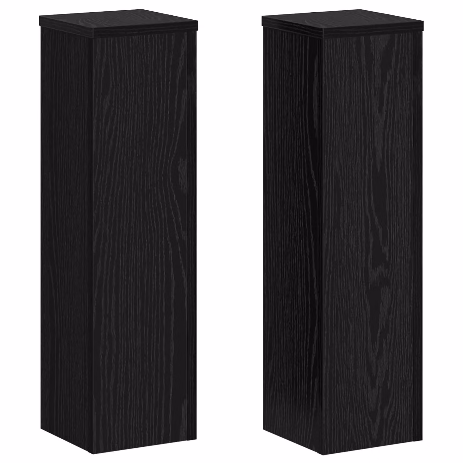 Berkfield Home Set of 2 Modern Black Oak Plant Stands, W/D/H: 17 x 17 x 60 cm – 2