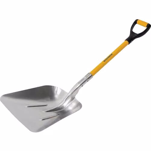 Roughneck Grain Shovel in Silver, Yellow and Black with Aluminium and Fibreglass Construction, Length: 107 cm