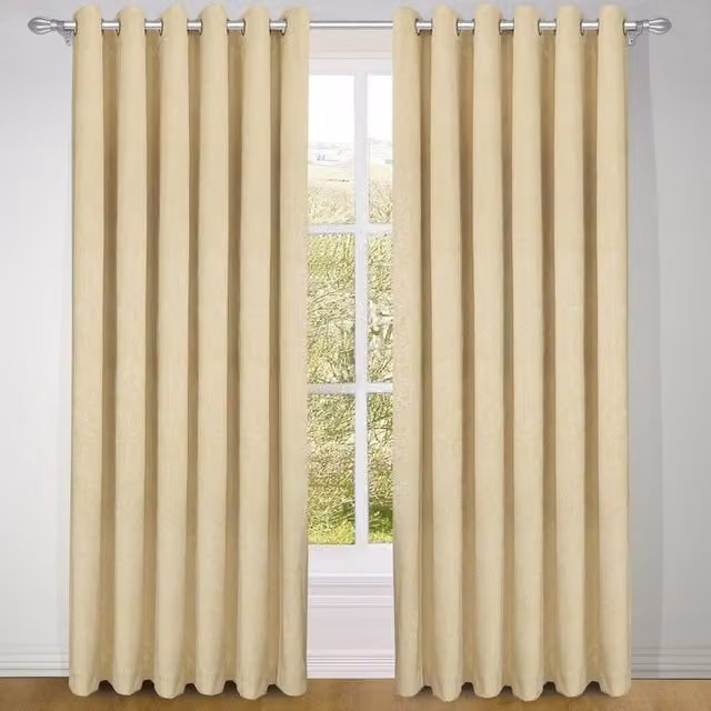 Terrys Treebark Blackout Eyelet Curtains in Chalk