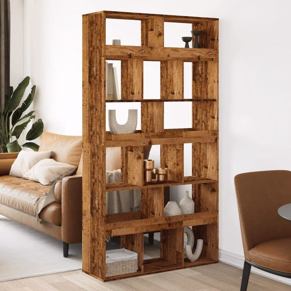 Berkfield Home Old Wood Room Divider in Brown, W/D/H: 100 x 33 x 187.5 cm – 2